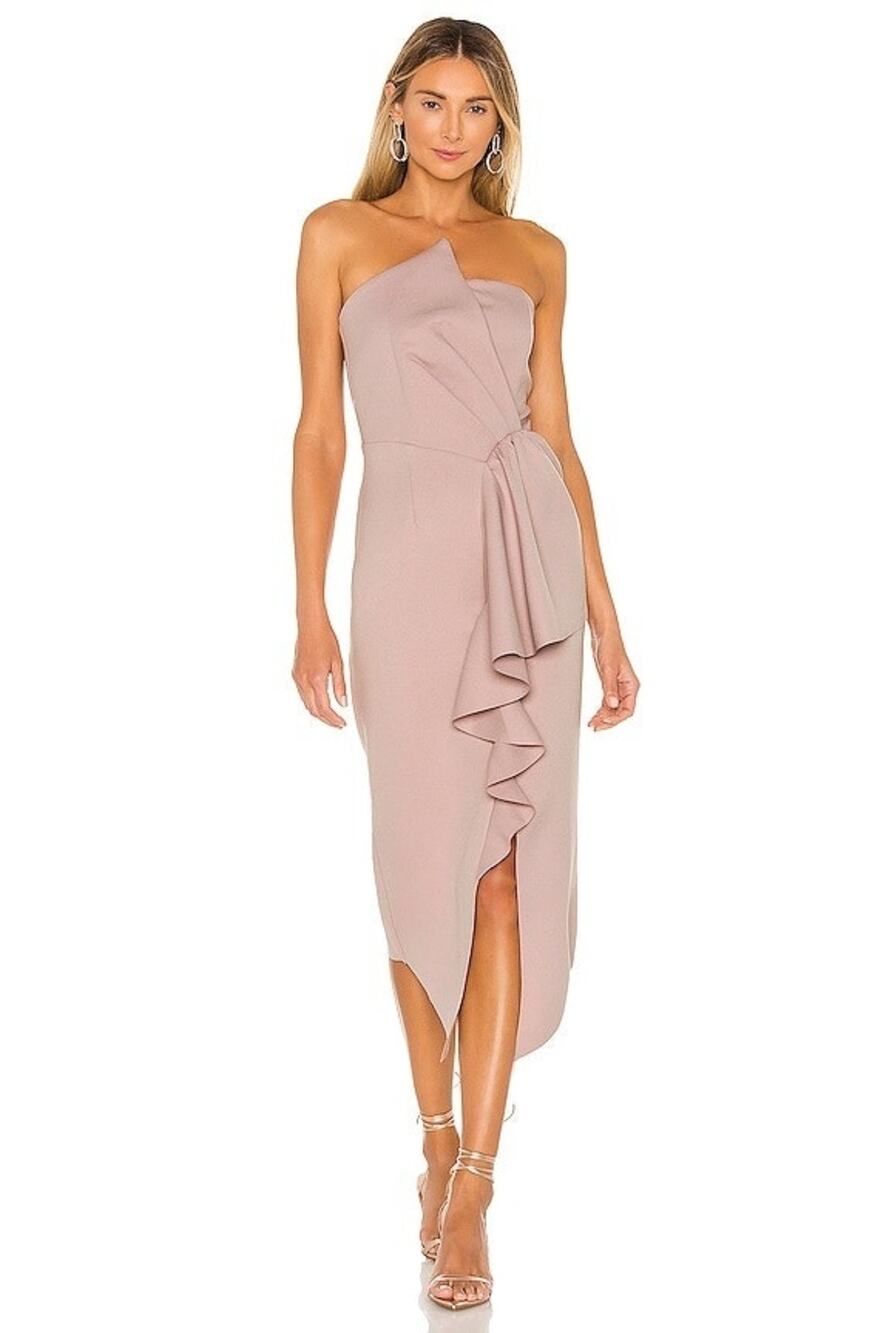 NWT REVOLVE Elliatt Cascade Ruffle Strapless Cocktail Dress Size Medium